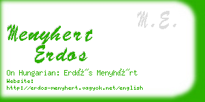 menyhert erdos business card